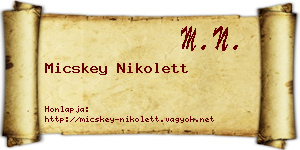 Micskey Nikolett névjegykártya