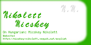 nikolett micskey business card